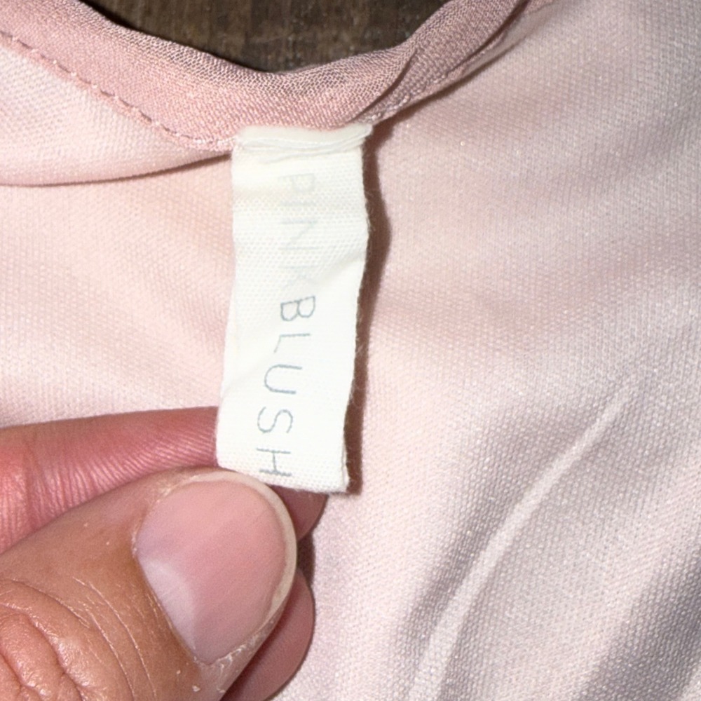 PinkBlush Light Pink Chiffon V-Neck Flutter Sleeve Maxi Dress VD8151-1K Medium - Picture 4 of 6